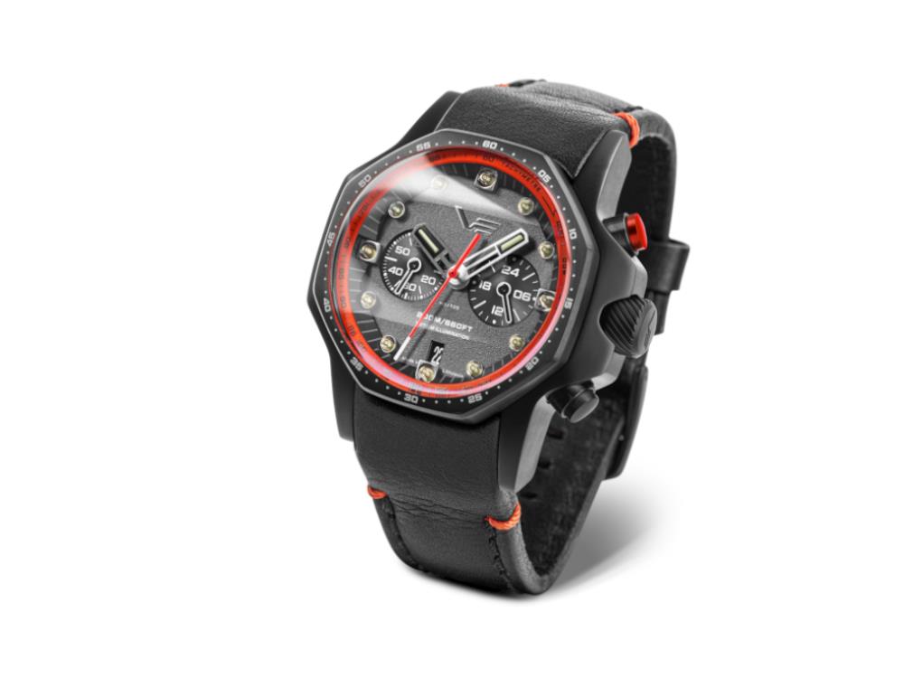 Reloj de Cuarzo Vostok Europe Atomic Age, PVD, 48 mm, Crono, VK64-640C699