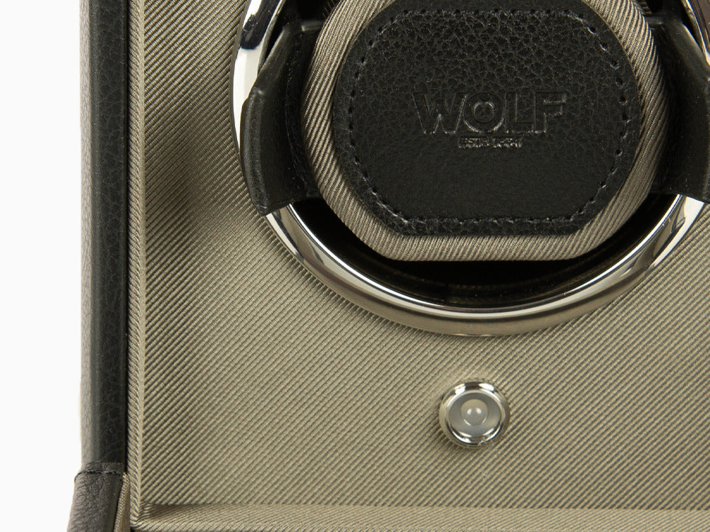 Rotor de relojes WOLF Cub, 1 Reloj, Negro, Piel Vegana, 461103
