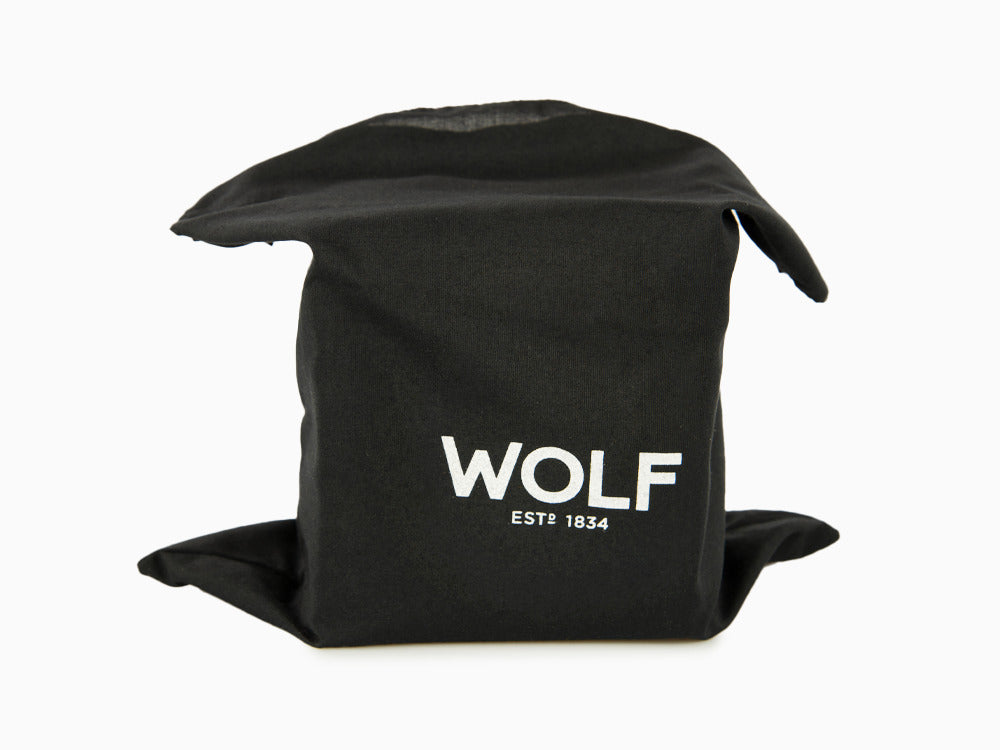 Rotor de relojes WOLF Cub, 1 Reloj, Negro, Piel Vegana, 461103