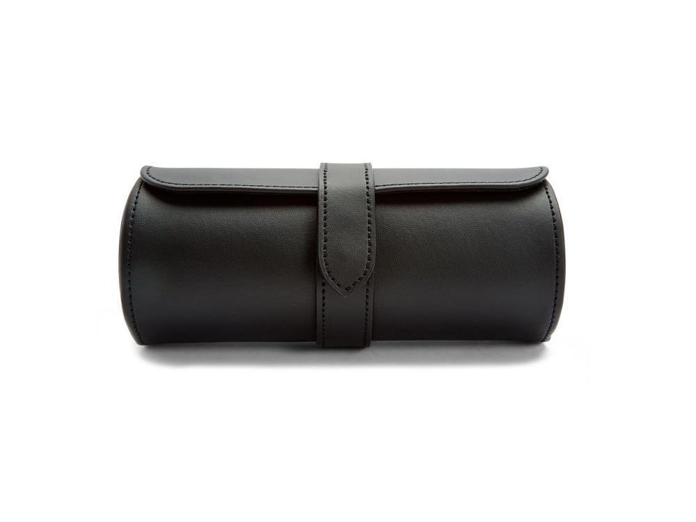 Estuche de relojes WOLF Axis, 3 Relojes, Negro, Piel, 488403