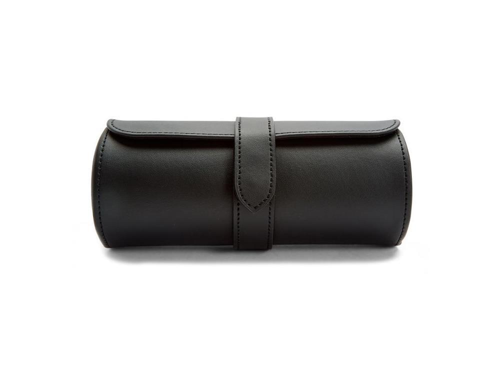 Estuche de relojes WOLF Axis, 3 Relojes, Negro, Piel, 488416