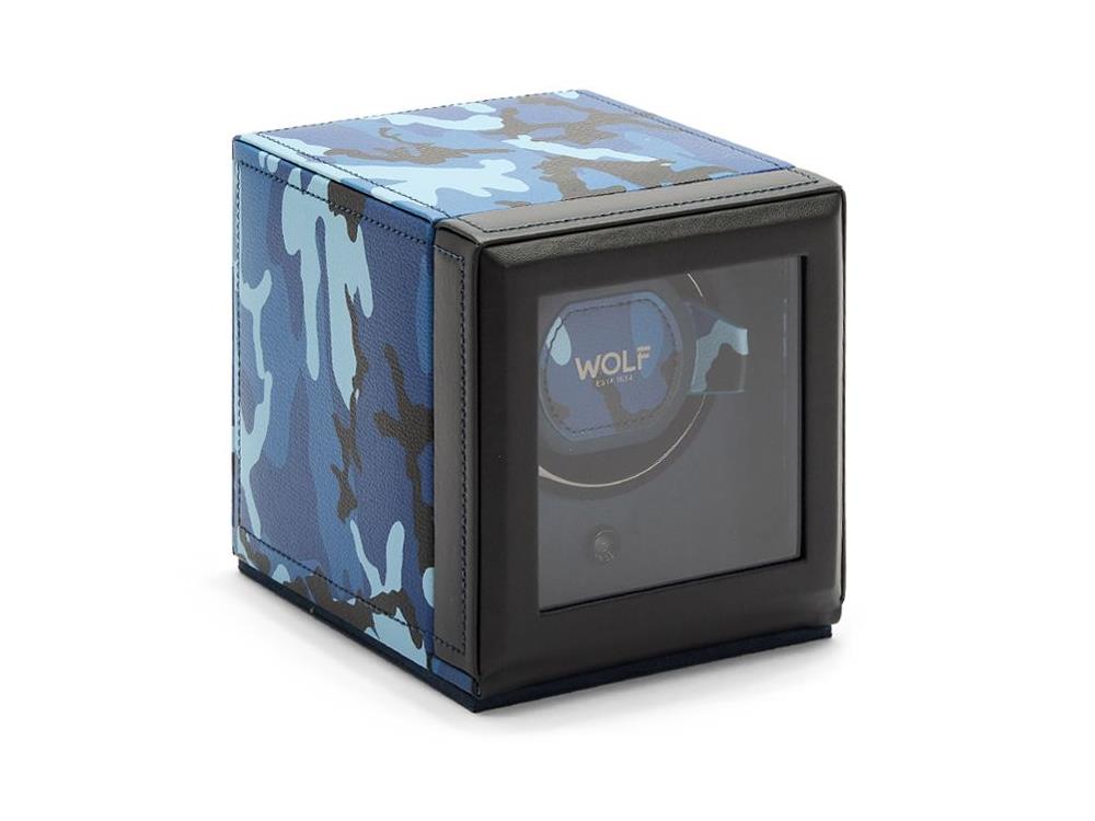 Rotor de relojes WOLF Elements Water, 1 Reloj, Azul, Piel Vegana, 665171