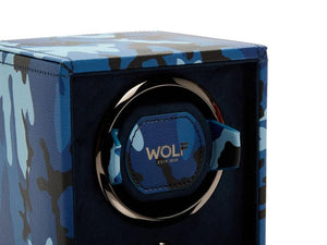 Rotor de relojes WOLF Elements Water, 1 Reloj, Azul, Piel Vegana, 665171