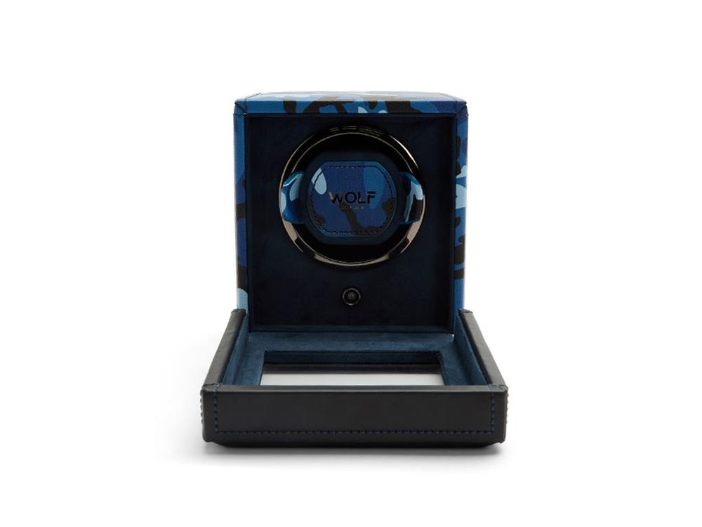 Rotor de relojes WOLF Elements Water, 1 Reloj, Azul, Piel Vegana, 665171