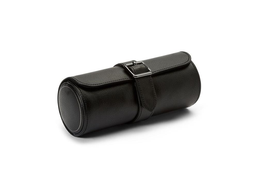 Estuche de relojes WOLF British Racing, 3 Relojes, Negro, Piel, 792902