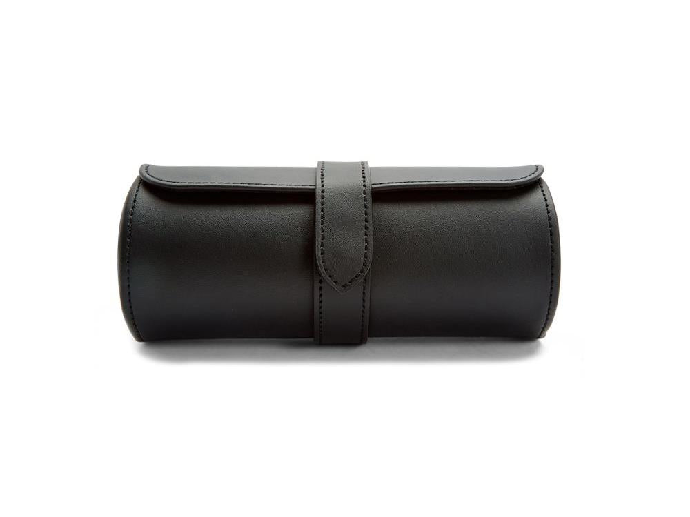 Estuche de relojes WOLF Axis, 3 Relojes, Negro, Piel, 488403