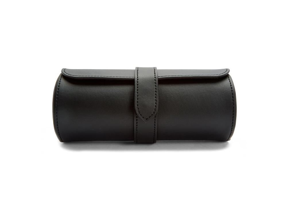 Estuche de relojes WOLF Axis, 3 Relojes, Negro, Piel, 488416