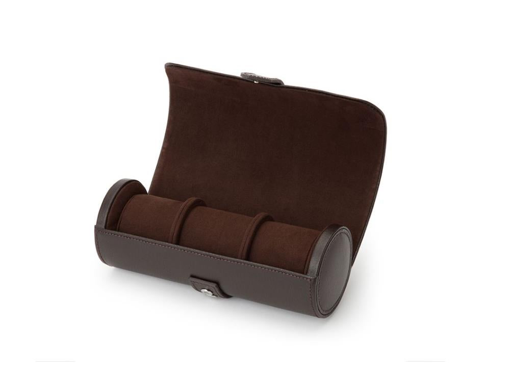 Estuche de relojes WOLF Blake, 3 Relojes, Marrón, Piel, 305006