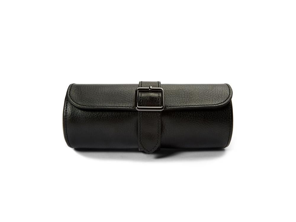 Estuche de relojes WOLF British Racing, 3 Relojes, Negro, Piel, 792902