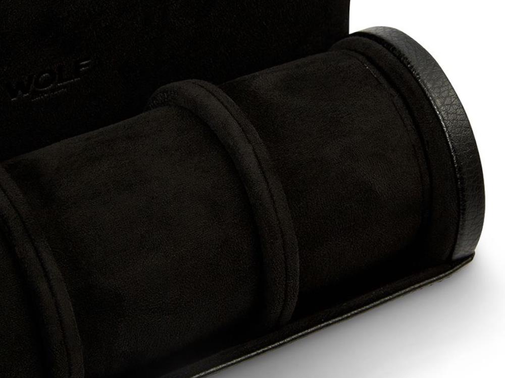 Estuche de relojes WOLF British Racing, 3 Relojes, Negro, Piel, 792902