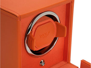 Rotor de relojes WOLF Cub, 1 Reloj, Naranja, Piel Vegana, 461139