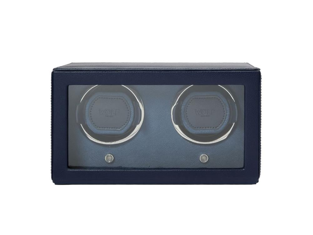 Rotor de relojes WOLF Cub, 2 Relojes, Azul, Piel Vegana, 461217