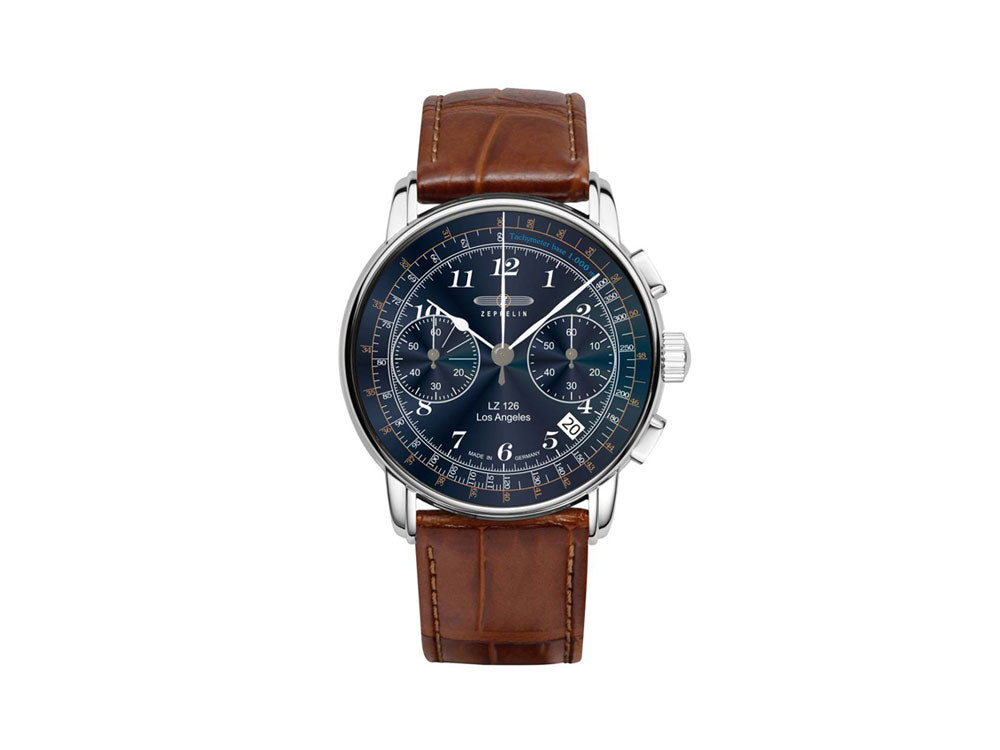 Reloj de Cuarzo Zeppelin LZ126 Los Angeles, Azul, 42 mm, Cronógrafo, 7614-3